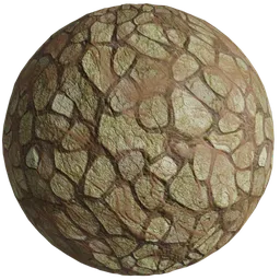 Bronze-green PBR ground material with natural, irregular patterns for realistic lighting in 3D rendering.