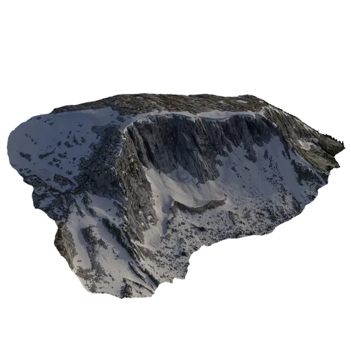 Detailed 3D model of snow-covered mountain ridge, optimized for Blender rendering and 3D visualization.