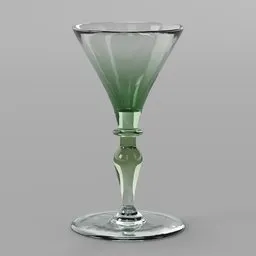 Glass green goblet