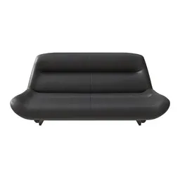 "A stylish black leather sofa by Giorgio Cavallon, featured in BlenderKit's 3D model collection. The rounded, inflatable shapes and octante render add a modern touch. Perfect for creating striking interior designs in Blender 3D software."