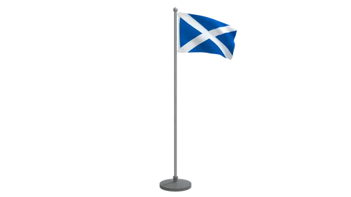 3D Blender model of a low-poly Scottish flag, quad meshes, ready for animation and CG visualization.
