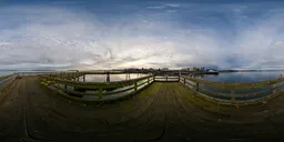 Wooden Quay Cloudy Sunset Sky