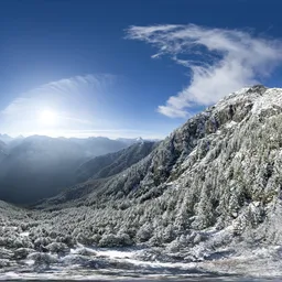Aerial Winter Mountain Landscape