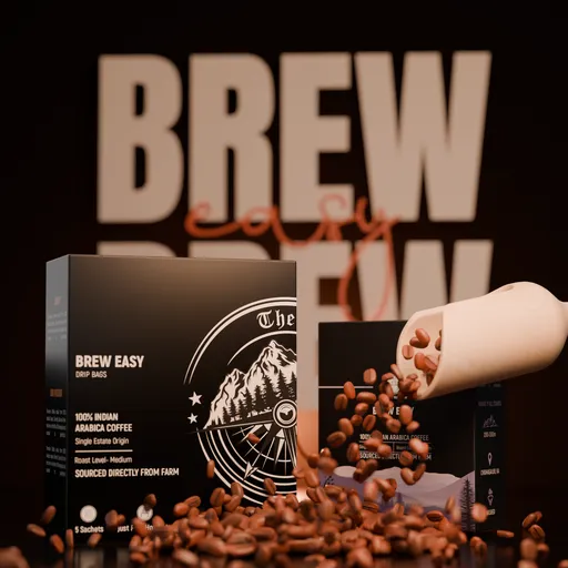 Coffee bean and box creative mockup