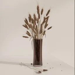 Dried Wheat Glass Vase