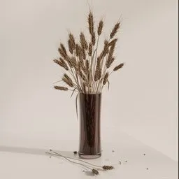 Dried Wheat Glass Vase