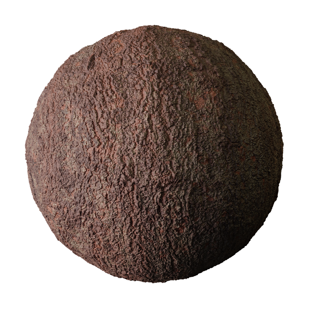 Red Brown Crusted Tree Bark | FREE wood materials | Blendkit