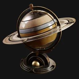 1930s Art-Deco Planet Saturn Globe