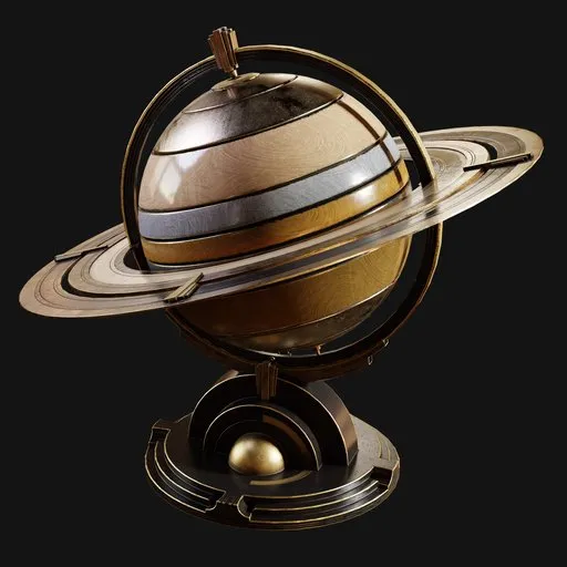 1930s Art-Deco Planet Saturn Globe