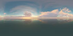 Colorful Cloudy Sunset Ocean