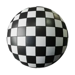 Black and white checkered glossy PBR material for 3D rendering, suitable for Blender and other 3D software.