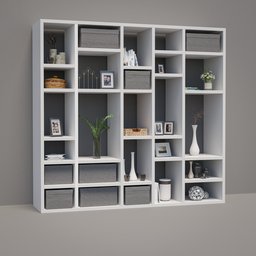 Bookcase or shelf with deco