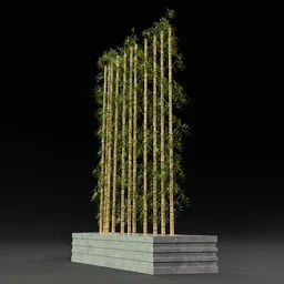 Outdoor bamboo vase tree