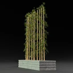 Outdoor bamboo vase tree