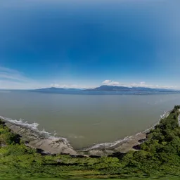 Aerial Coast in City Sunny Day