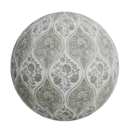Ogee damask pattern wallpaper