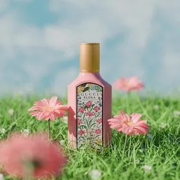 The scene of pink flowers