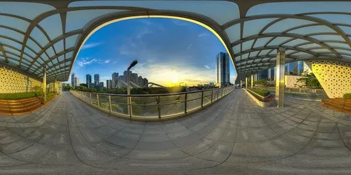 Cloudy Bridge Sunset HDRI