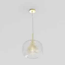 Glass and brass ceiling light