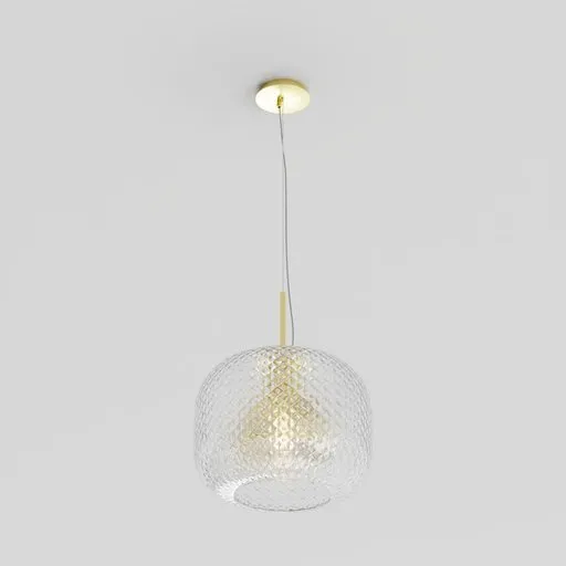 Glass and brass ceiling light