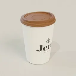 Disposable Coffee Cup with Brown Cap