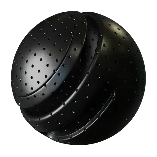 Perforated black metal