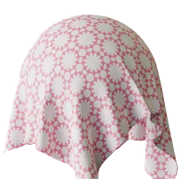 High-resolution pink and white floral PBR texture for 3D modeling in Blender and similar applications.