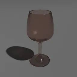 Detailed 3D model of a tinted wine glass with realistic reflections, suitable for Blender renderings.