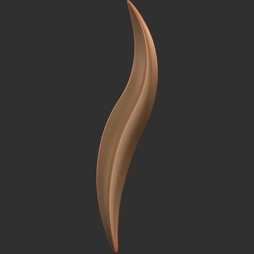 Decorative 3D sculpting brush stroke for Blender, ideal for detailed surface enhancements.