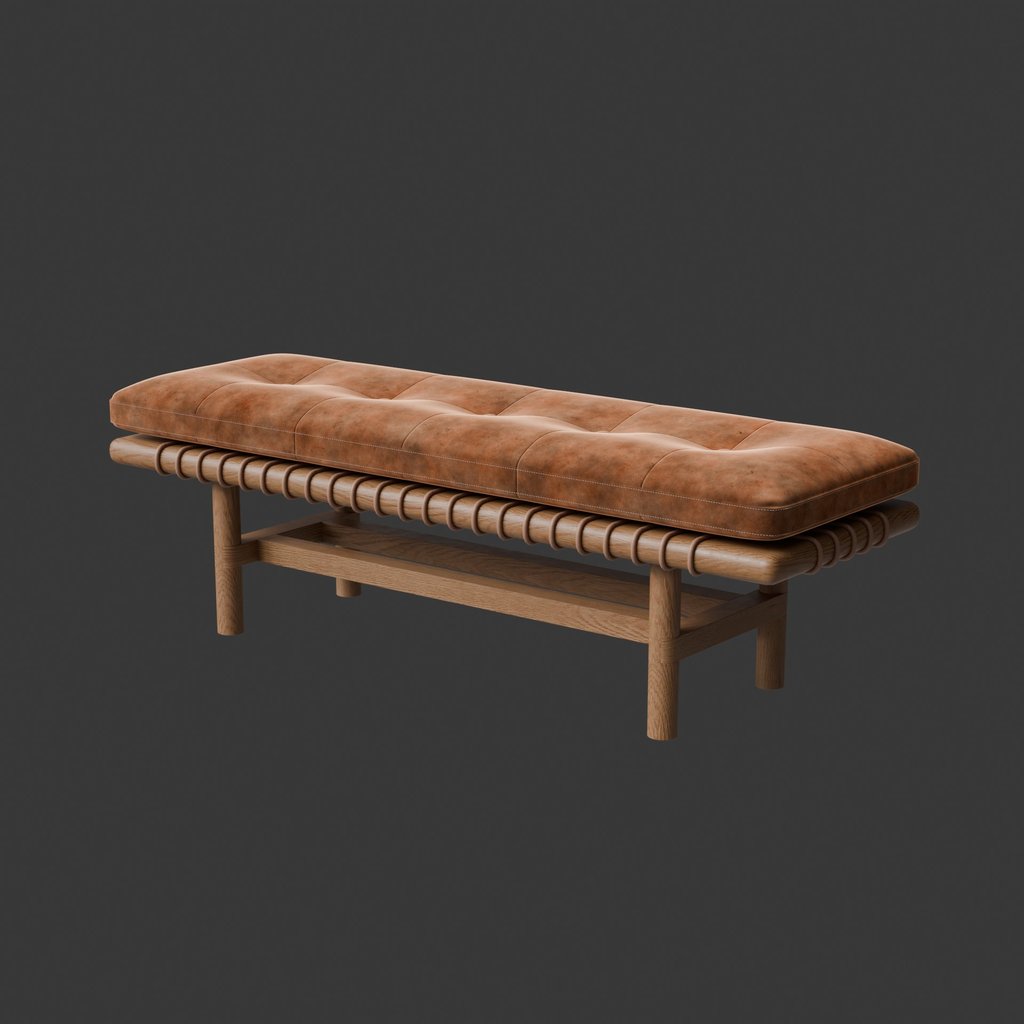 Otzi bench | FREE Interior Design models | Blendkit
