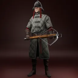 Medieval soldier X Bow -Rigged