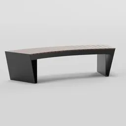 Modern 3D-rendered bench with concrete supports and wooden seating, designed for architectural visualization in Blender.
