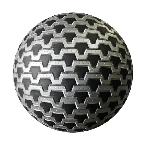 Interlocking Sci-Fi Metallic Zig-Zag