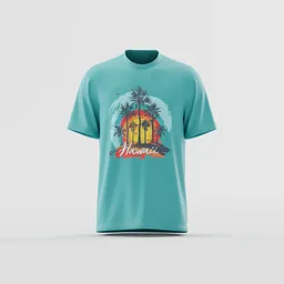 'Hawaii' Tropical Sunset T-Shirt Mockup