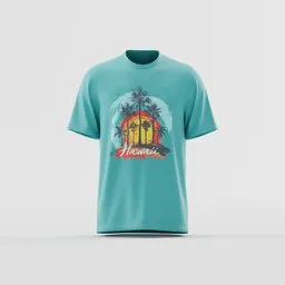 'Hawaii' Tropical Sunset T-Shirt Mockup