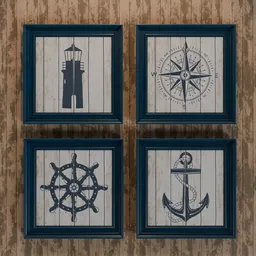 Navy ocean picture frame