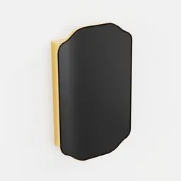 Realistic 3D render of a wall-mounted, gold-finished mirror for Blender modeling projects.