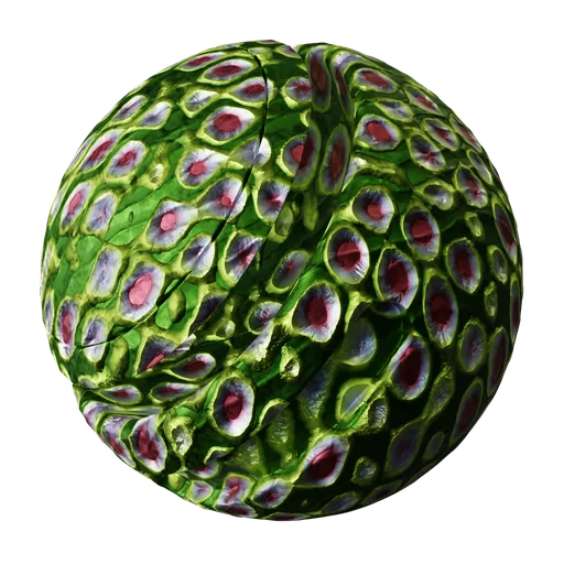 Realistic green alien skin texture with scales and organic patterns, optimized for PBR rendering in Blender 3D applications.