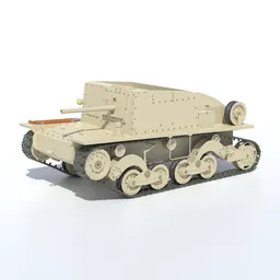Low Poly Semovente L40 Tank