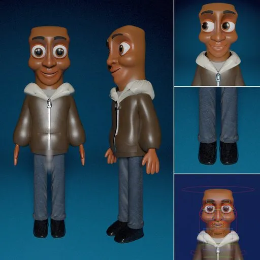 Cartoon Tung Tung Character (Rigged)