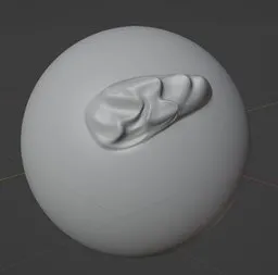 3D sculpting tool imprint of dragon scale texture for fantasy creature modeling in Blender.