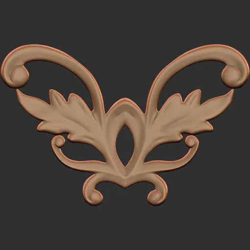Detailed ornate emblem pattern by ER_Ornament Brush 261 for 3D Blender sculpting on war equipment models.