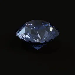 Detailed blue 3D model diamond showcasing brilliant cut, perfect for Blender 3D rendering and art projects.