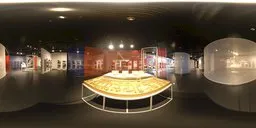 Sophisticated 360° HDR showcasing interior lighting and display designs ideal for scene rendering.