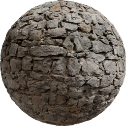 High-resolution broken wall rock texture for 3D modeling, created by Rob Tuytel, suitable for PBR material rendering in Blender.