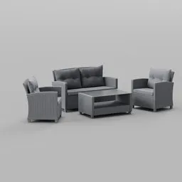 Grey Rattan Seating Set
