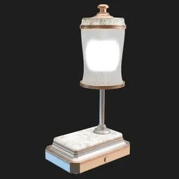 Detailed vintage-style 3D lamp model with intricate textures, ideal for Blender rendering.