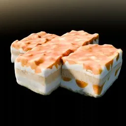 Four Pieces Of Peach Cream Cake | Photo Scan