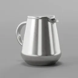 Realistic silver teapot 3D model with smooth, reflective surface, compatible with Blender software for digital rendering.