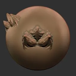 3D sculpting brush for Blender creating detailed reptilian skin textures and scales on models.